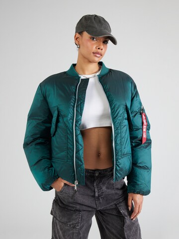 ALPHA INDUSTRIES Tussenjas 'MA-1' in Groen: voorkant