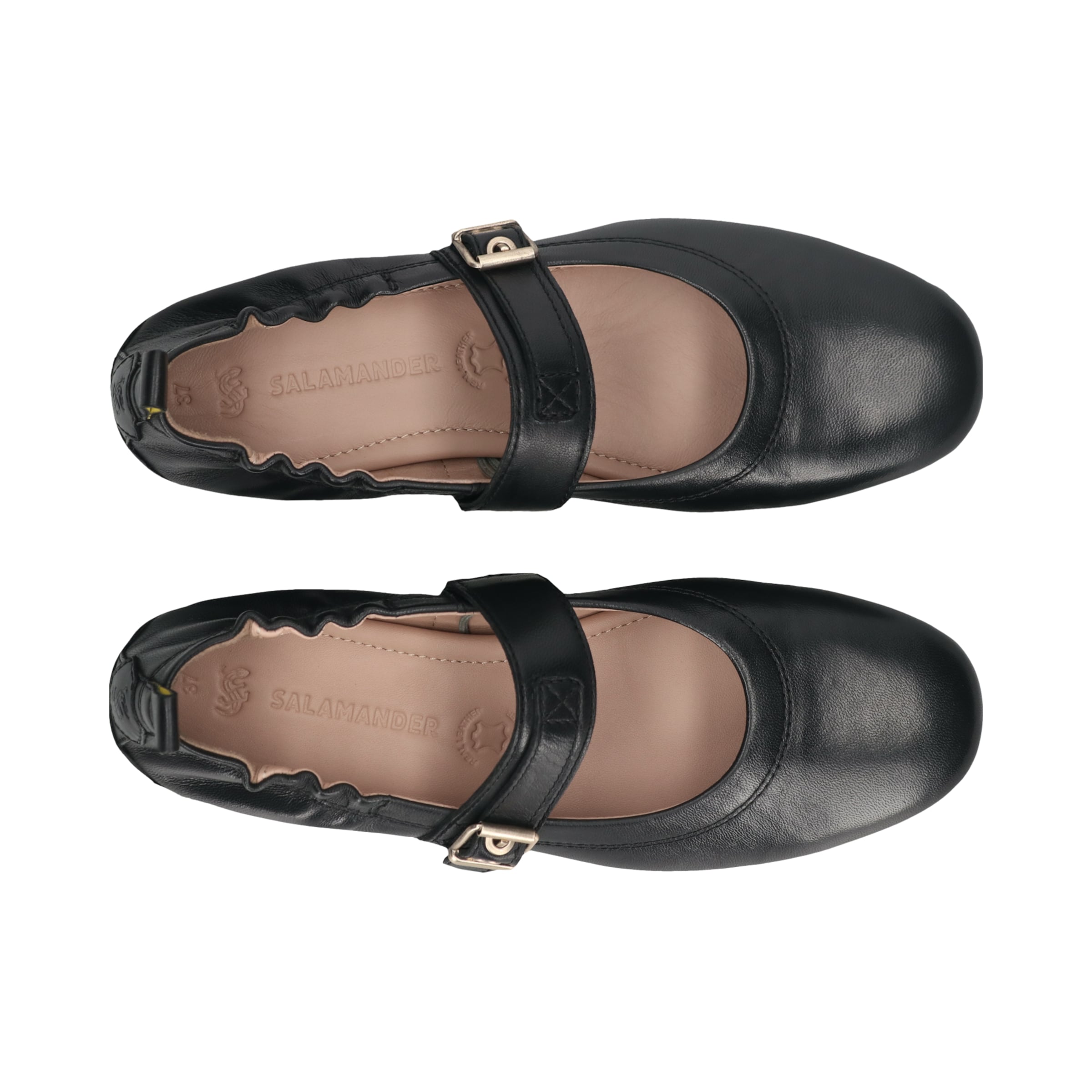 SALAMANDER Ballet Flats with Strap in Black
