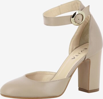 EVITA Slingback Pumps in Beige: front