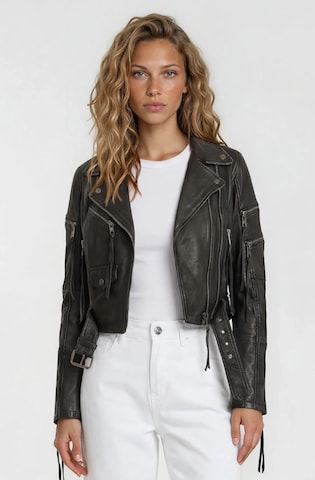 trueprodigy Lederjacke 'Izzy' in Schwarz: Vorderseite