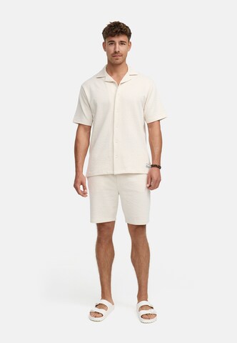 INDICODE JEANS Pyjama kort 'Lino' in Beige