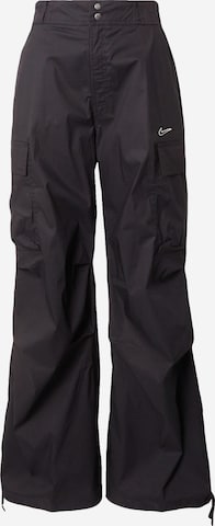 Wide leg Pantaloni cu buzunare de la Nike Sportswear pe negru: față