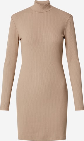 EDITED Knitted dress 'Idalia' in Beige: front