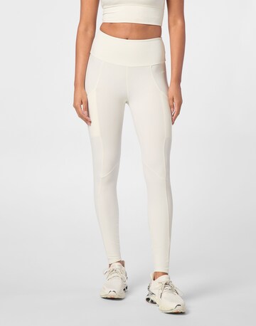 Plein Sport Skinny Sports trousers in White: front