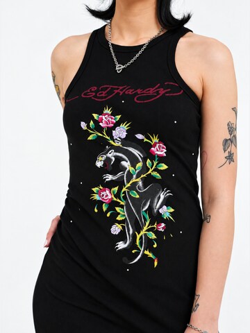Ed Hardy Ruha 'Panther und Blumen' - fekete