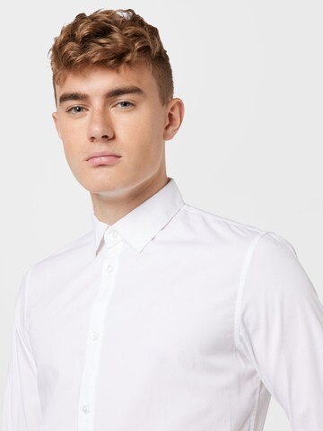 Petrol Industries Slim fit Button Up Shirt 'Essential' in White