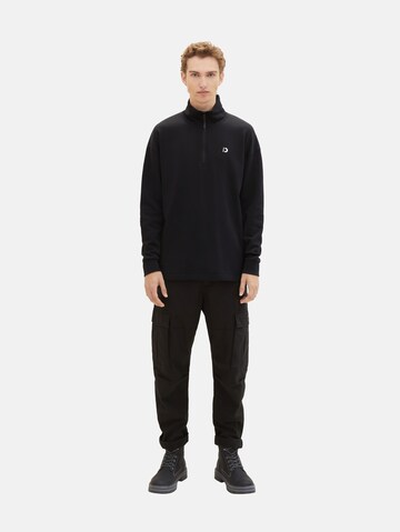 TOM TAILOR DENIM Sweatshirt in Black