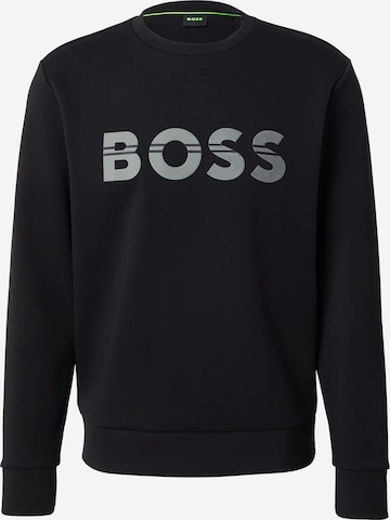 BOSS Collegepaita 'Salbo' värissä musta: etupuoli