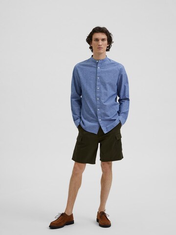 SELECTED HOMME Regular fit Button Up Shirt in Blue