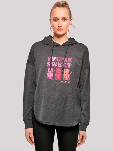 Sweat-shirt 'Valentinstag You're Sweet Gummy Bears' F4NT4STIC en gris : devant