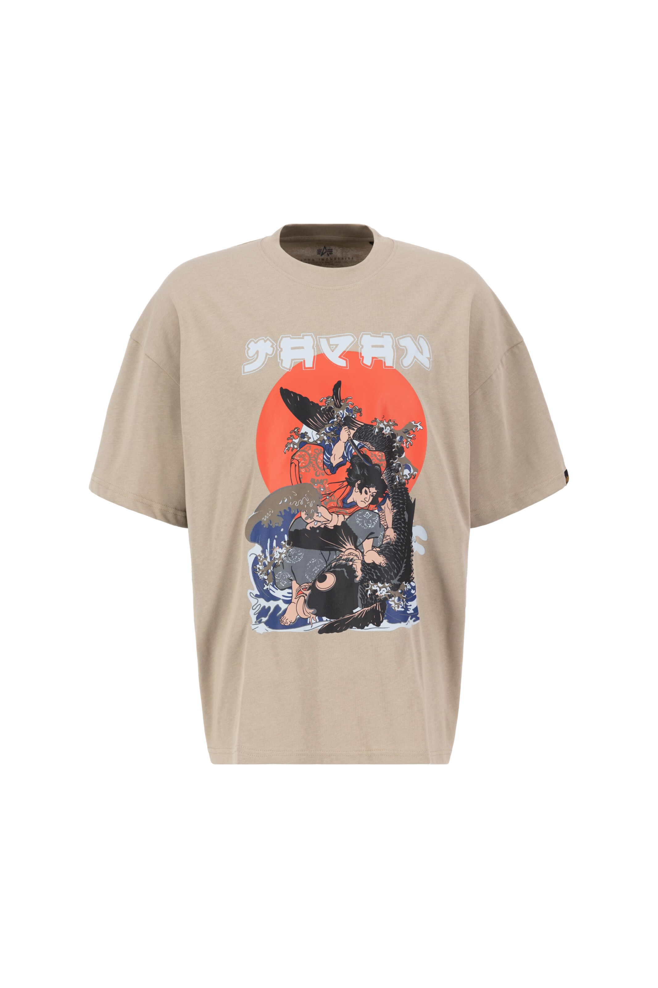 ALPHA INDUSTRIES - Camiseta 'Japan Warrior' en beige: frente