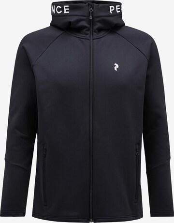 PEAK PERFORMANCE Fleece Jacket in Black: front