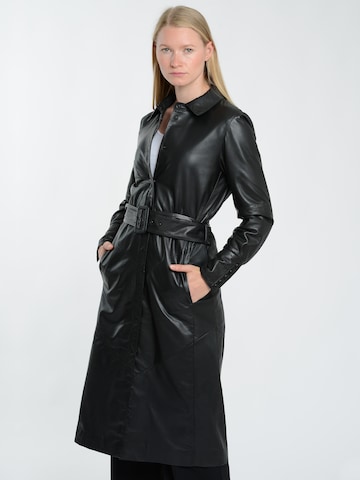 Maze Between-Seasons Coat in Black: front