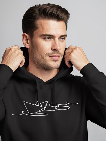 Neverless Sweatshirt 'Paperschiff'‌‌‌‌‌‌‌ in Schwarz