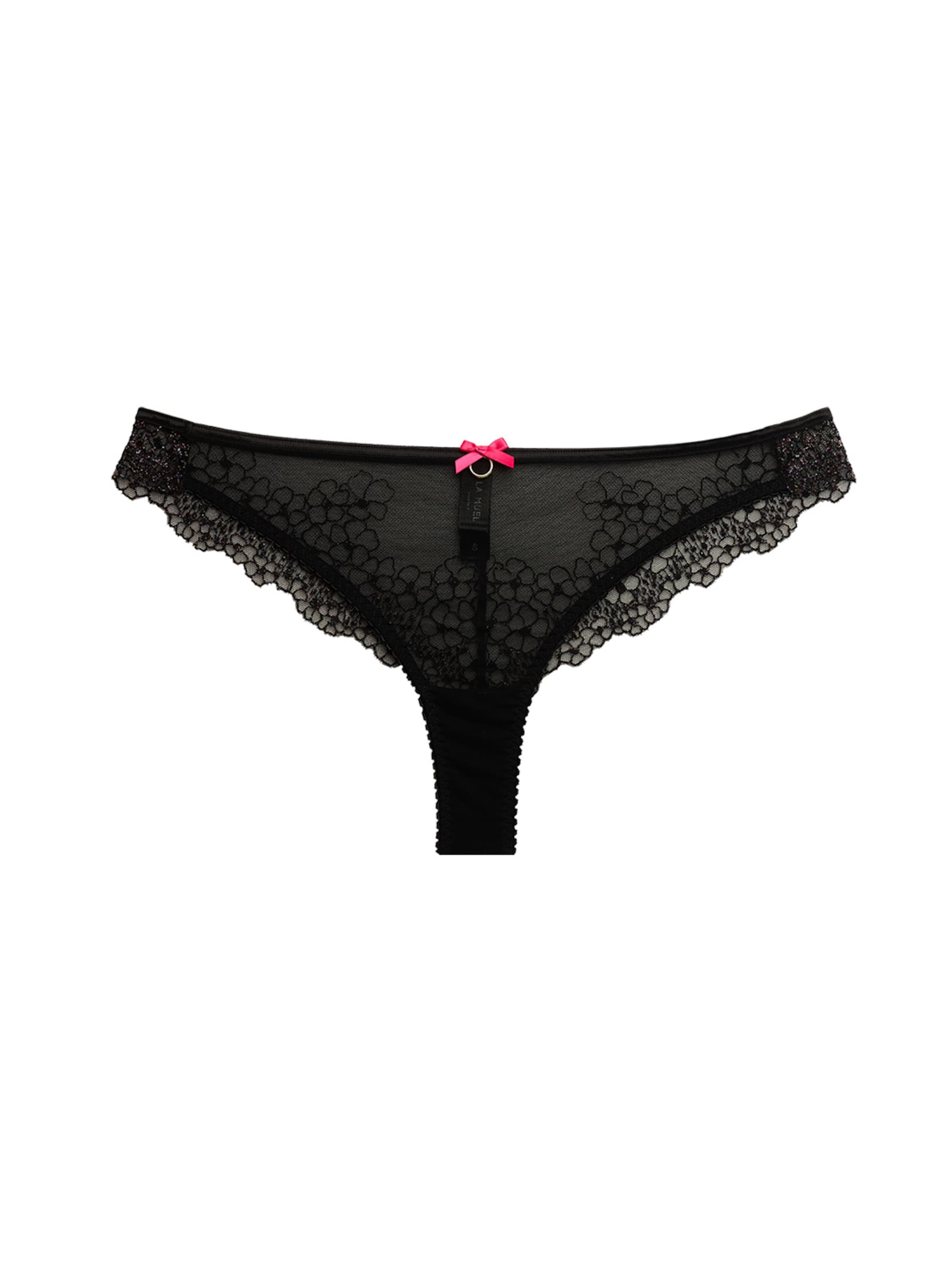 La Muel Lingerie Slip 'brazilian Slip' in Zwart: voorkant