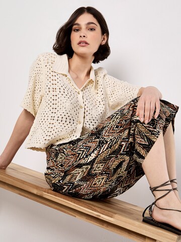 Wide Leg Pantalon Apricot en vert