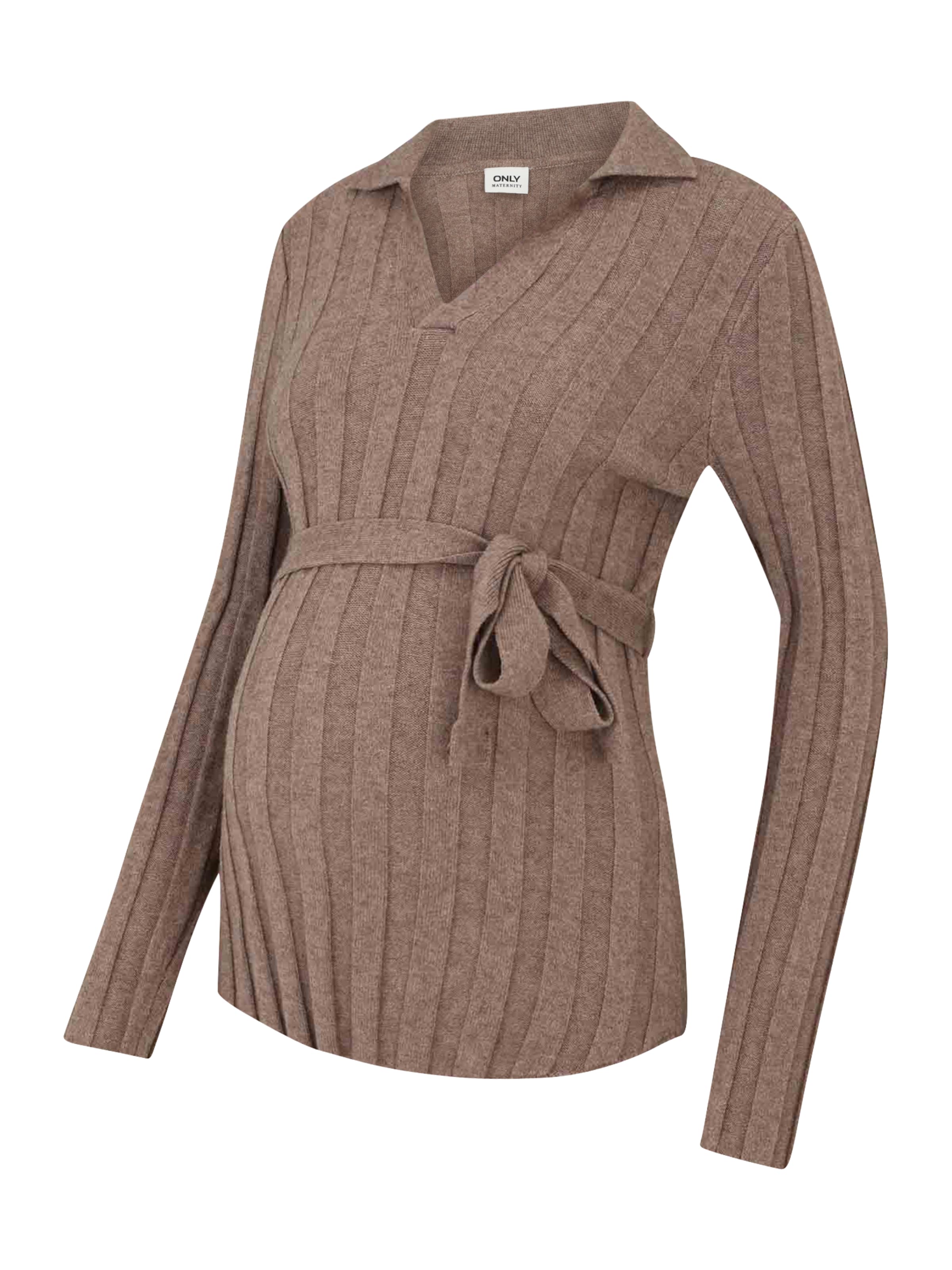 Only Maternity Pullover 'OLMAnneliese' i brun: forside