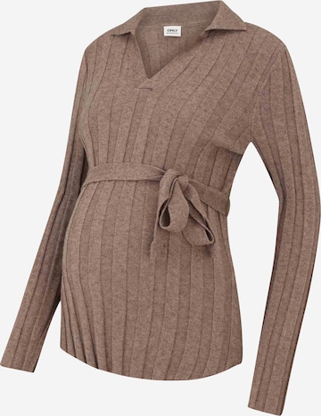 Only Maternity Sweater 'OLMAnneliese' in Brown: front