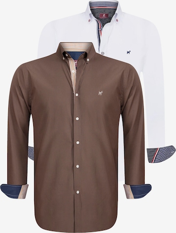 Williot Regular fit Button Up Shirt in Brown: front