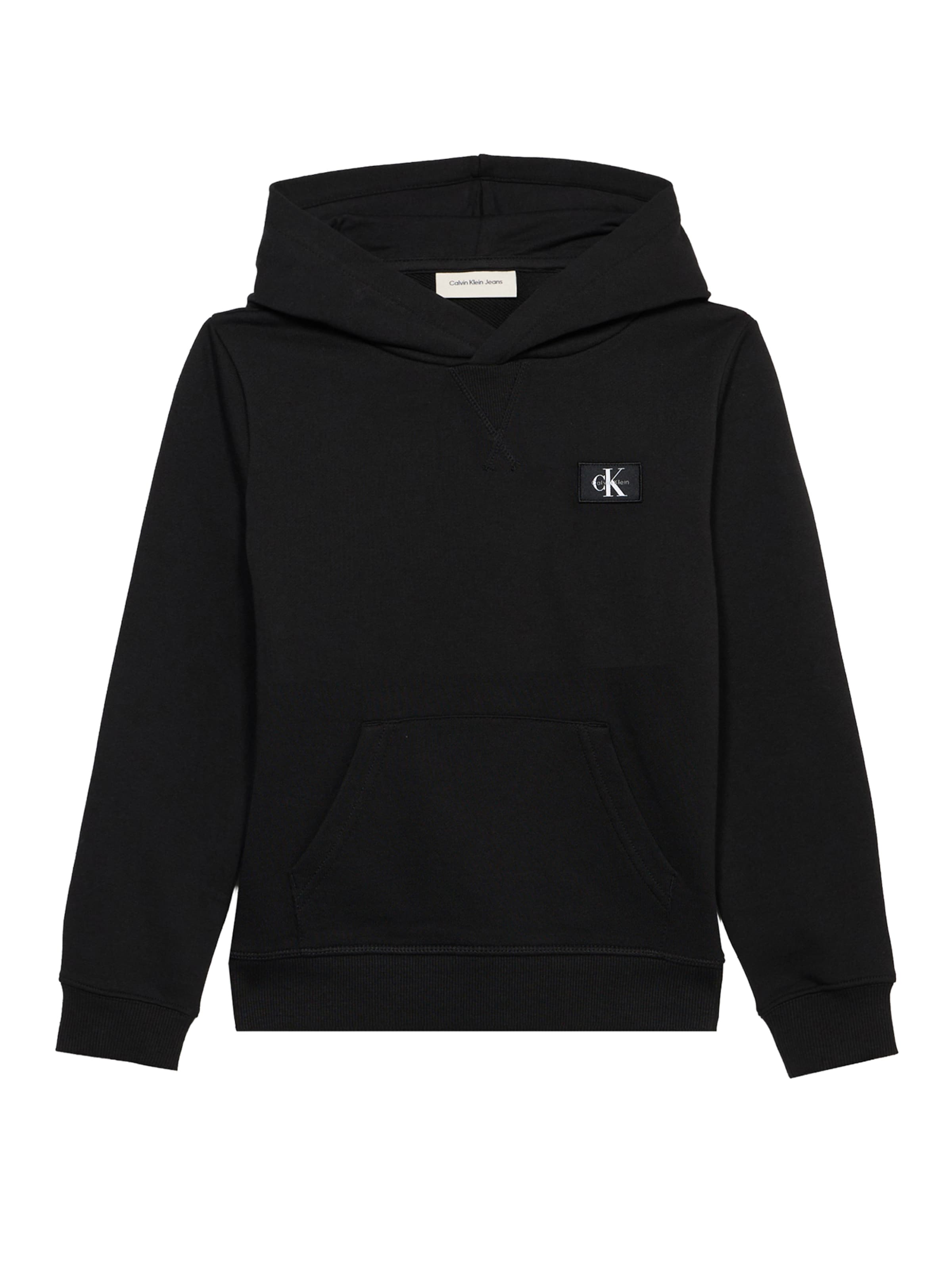 Calvin Klein Jeans Sweatshirt in Zwart: voorkant