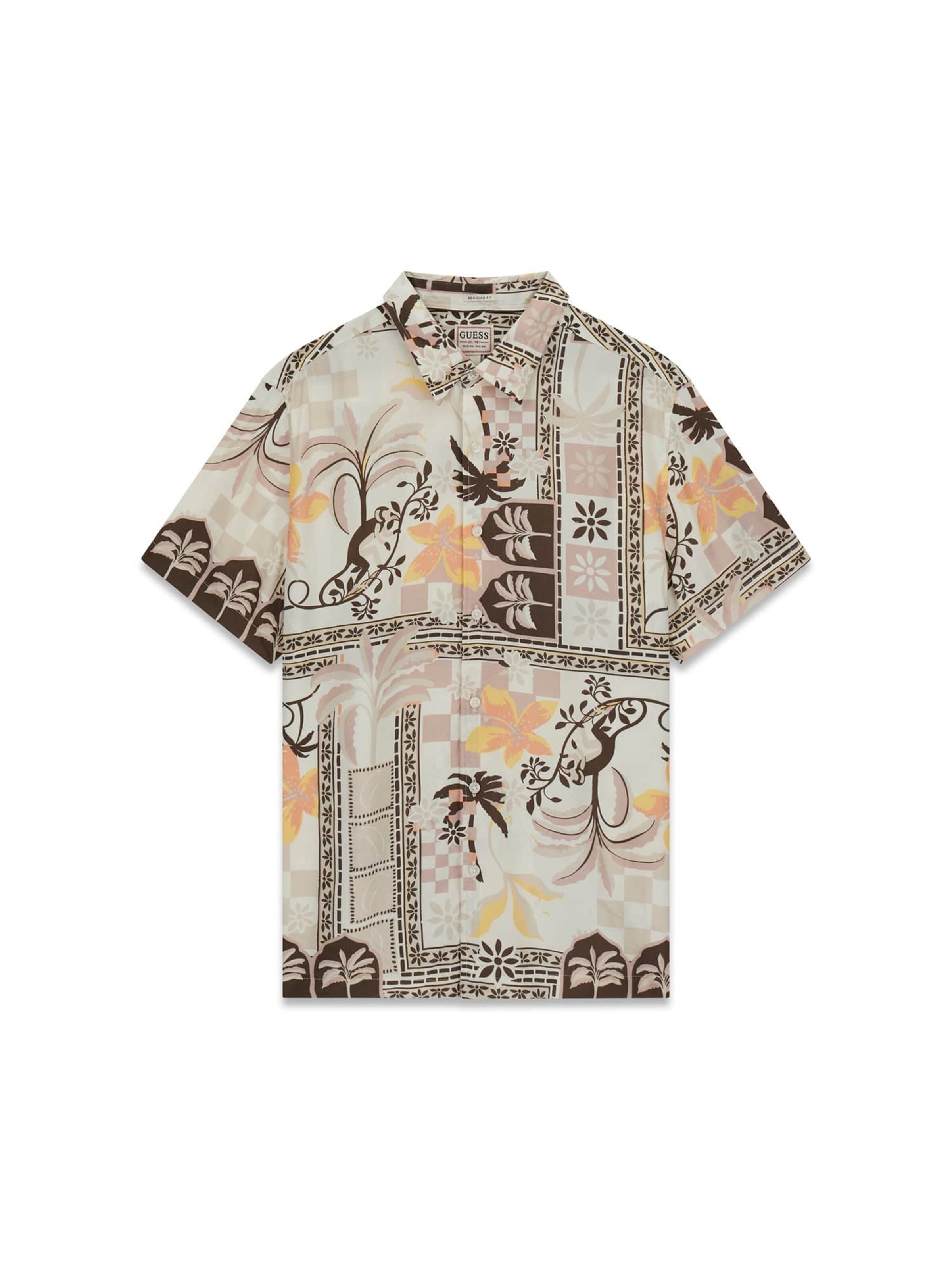 GUESS Regular fit Button Up Shirt in Beige: front