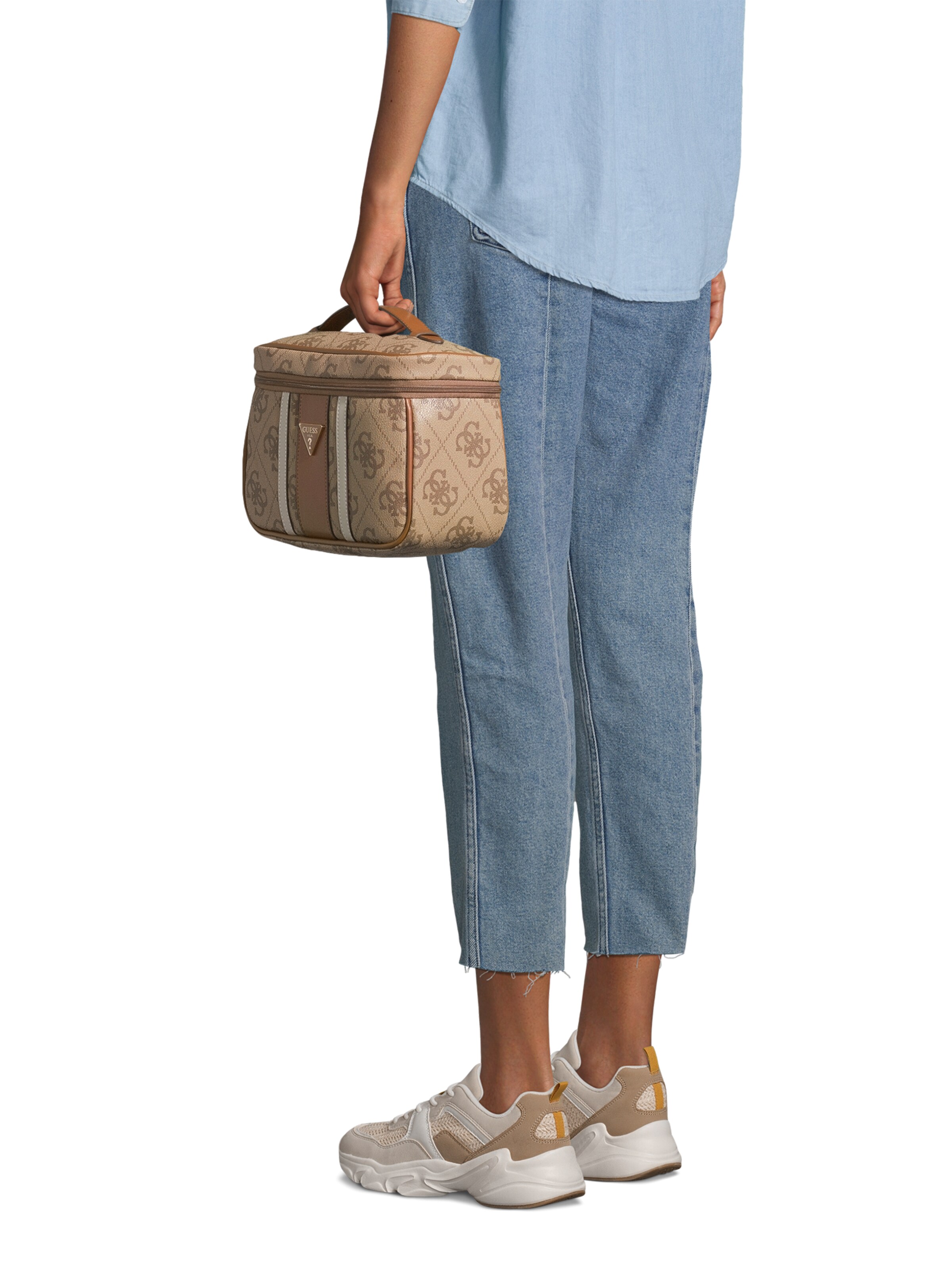 GUESS Toaletna torbica 'ERENIA' | rjava barva