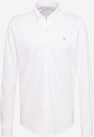 Abercrombie & Fitch Slim fit Button Up Shirt in White: front