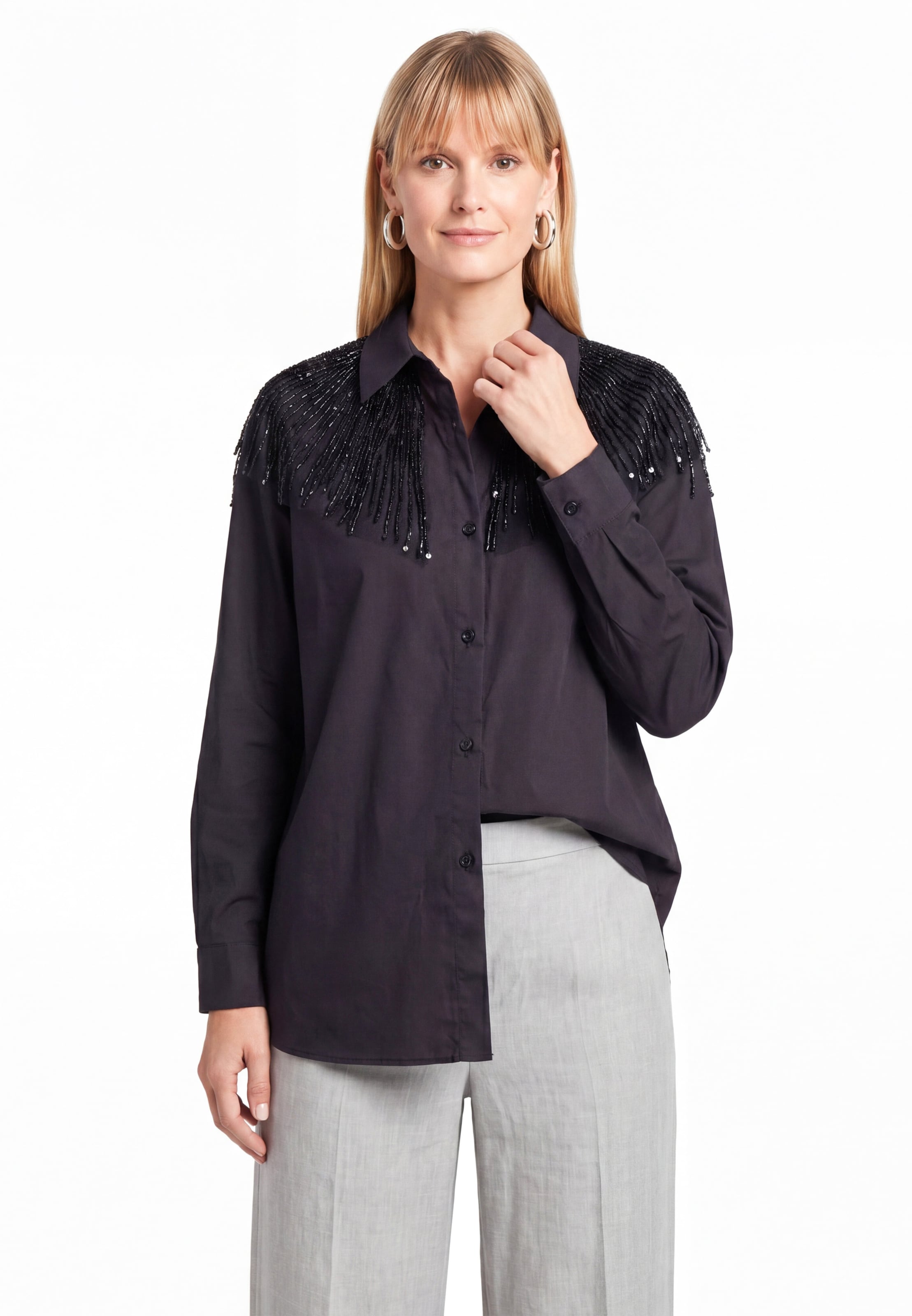 Chemisier usha WHITE LABEL en noir : devant