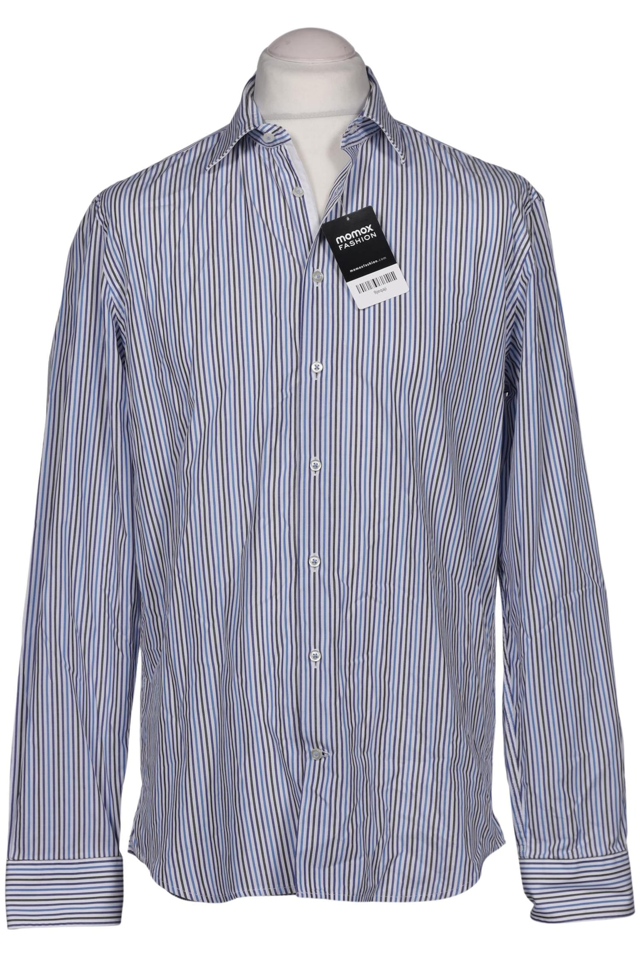 HECHTER PARIS Button Up Shirt in L in Blue: front