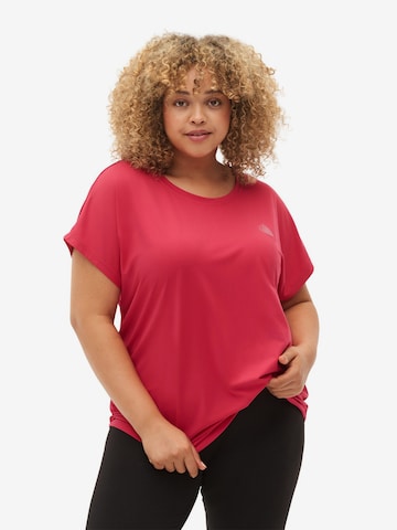 Active by Zizzi Sportshirt 'Abasic' in Pink: predná strana