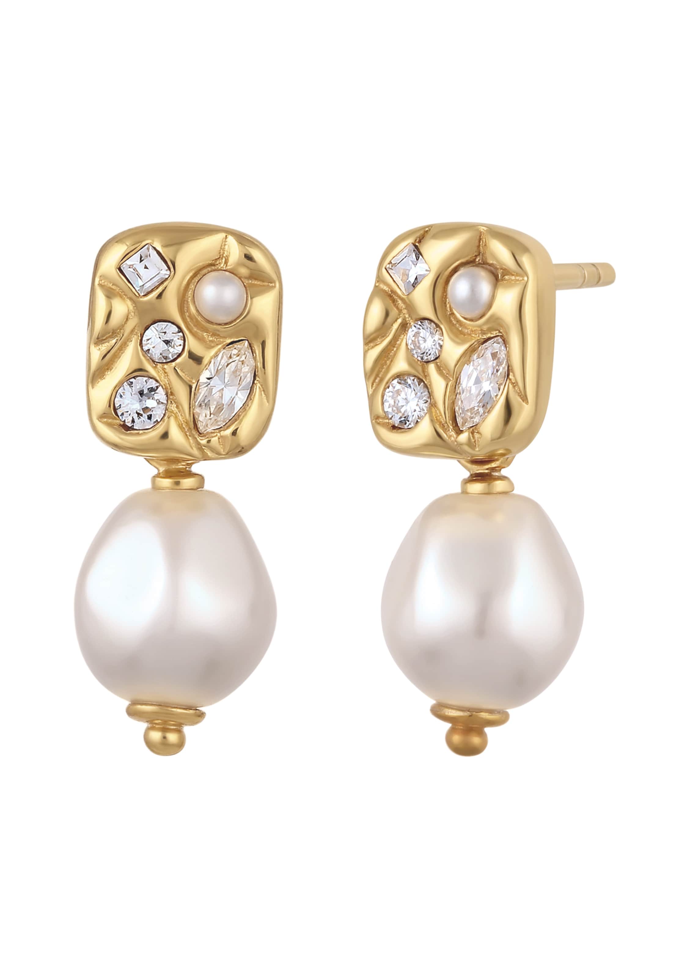 ELLI Oorbellen in de kleur Goud / Transparant / Parelwit, Productweergave