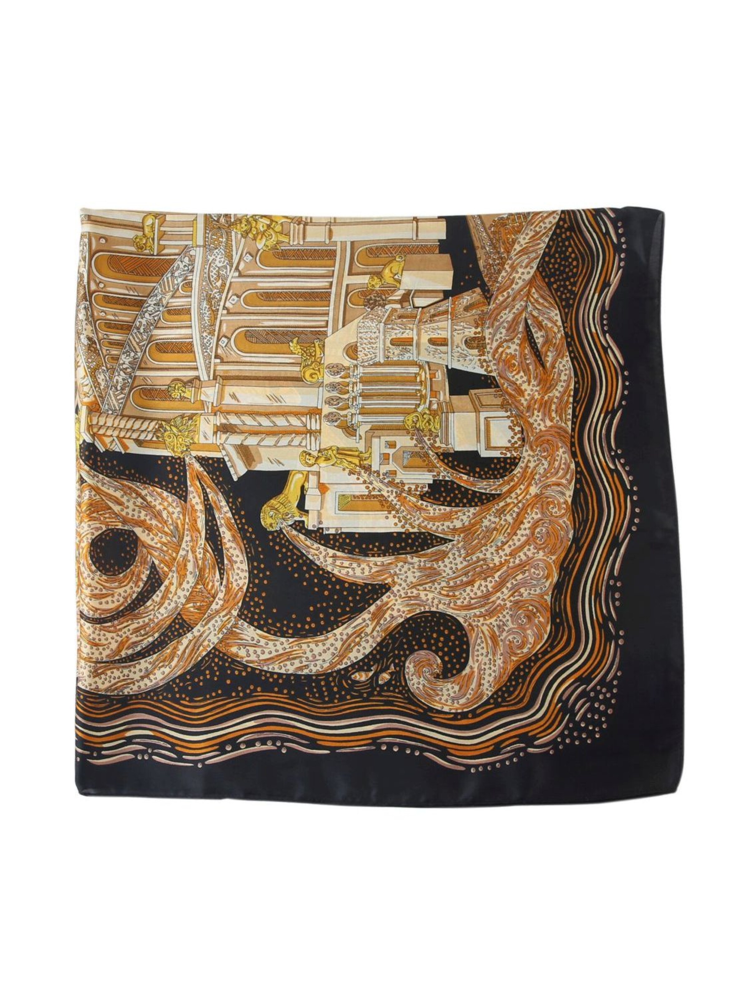 Écharpe 'Grand carré de Soie Babylone Zoé' alberto cabale en or