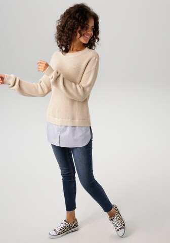 Aniston CASUAL Pullover in Beige