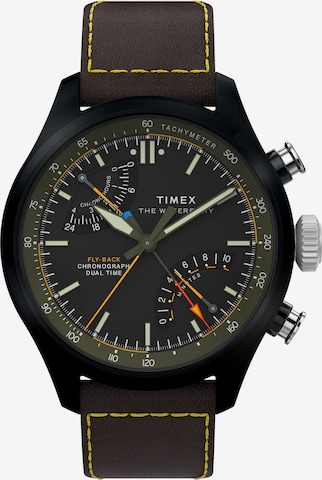 Montre à affichage analogique 'Waterbury Ace Fly-Back' TIMEX en marron : devant