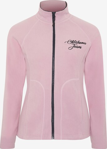 Oklahoma Jeans Fleece Jacket in Pink: front