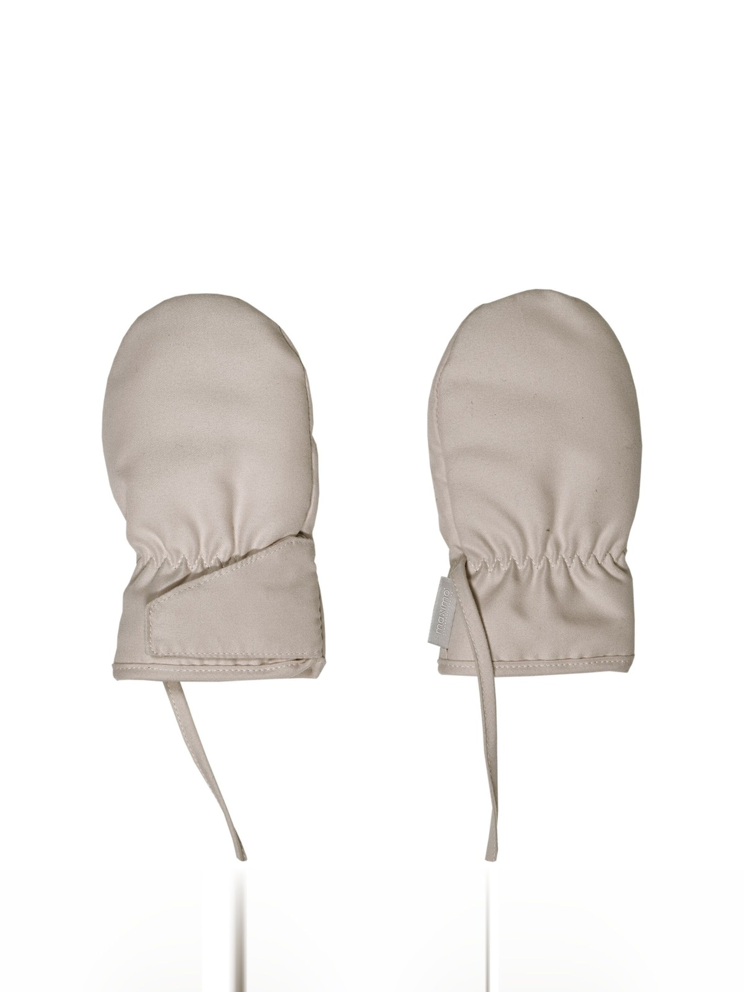 MAXIMO Handschuhe 'BABY-Thermofausthandschuhe ohne Daumen, Bindeband, Klettverschluß'‌‌‌‌ in Beige: Vorderseite