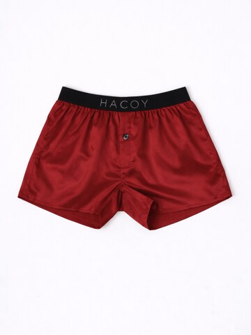 HACOY - Calzoncillo boxer 'Silk Boxer Shorts' en rojo: frente