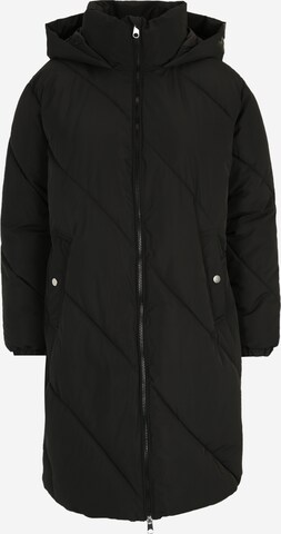 Vero Moda Petite Wintermantel 'Elanor Dora' in Zwart: voorkant