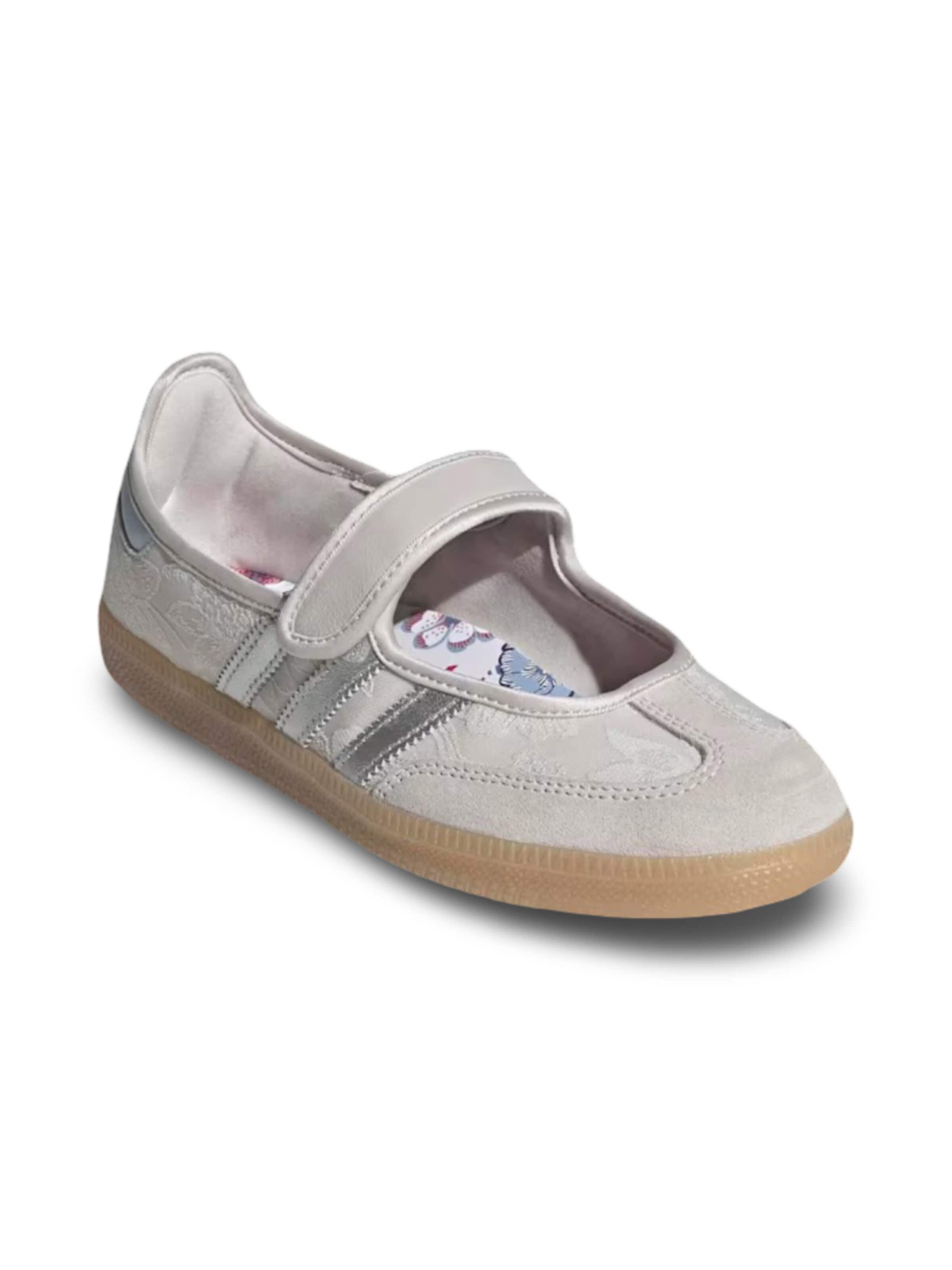 ADIDAS ORIGINALS Ballet Flats with Strap 'adidas Samba Jane Liberty London Chalk Pearl Silver' in Silver: front