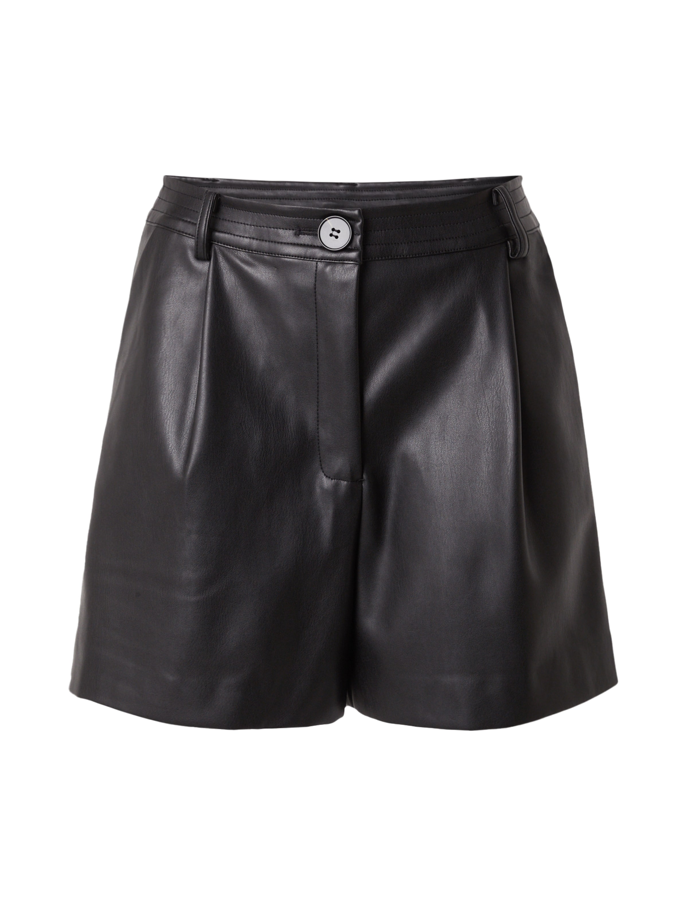 ABOUT YOU Wide leg Pleat-Front Pants 'Cassia' in Black: front