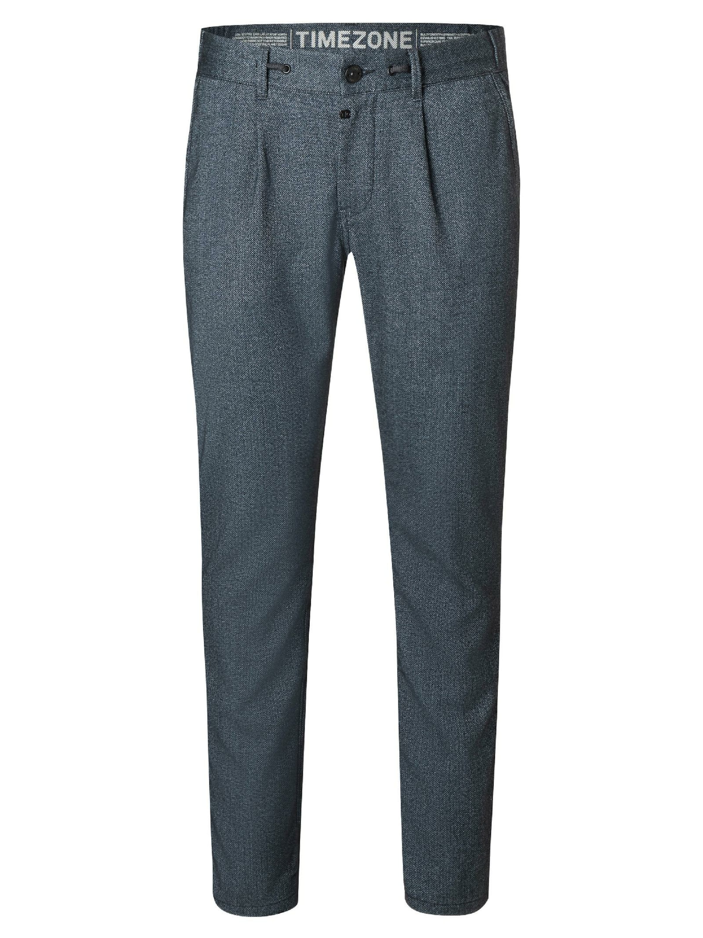 TIMEZONE Bundfaltenhose 'Charly' in Blau: Vorderseite