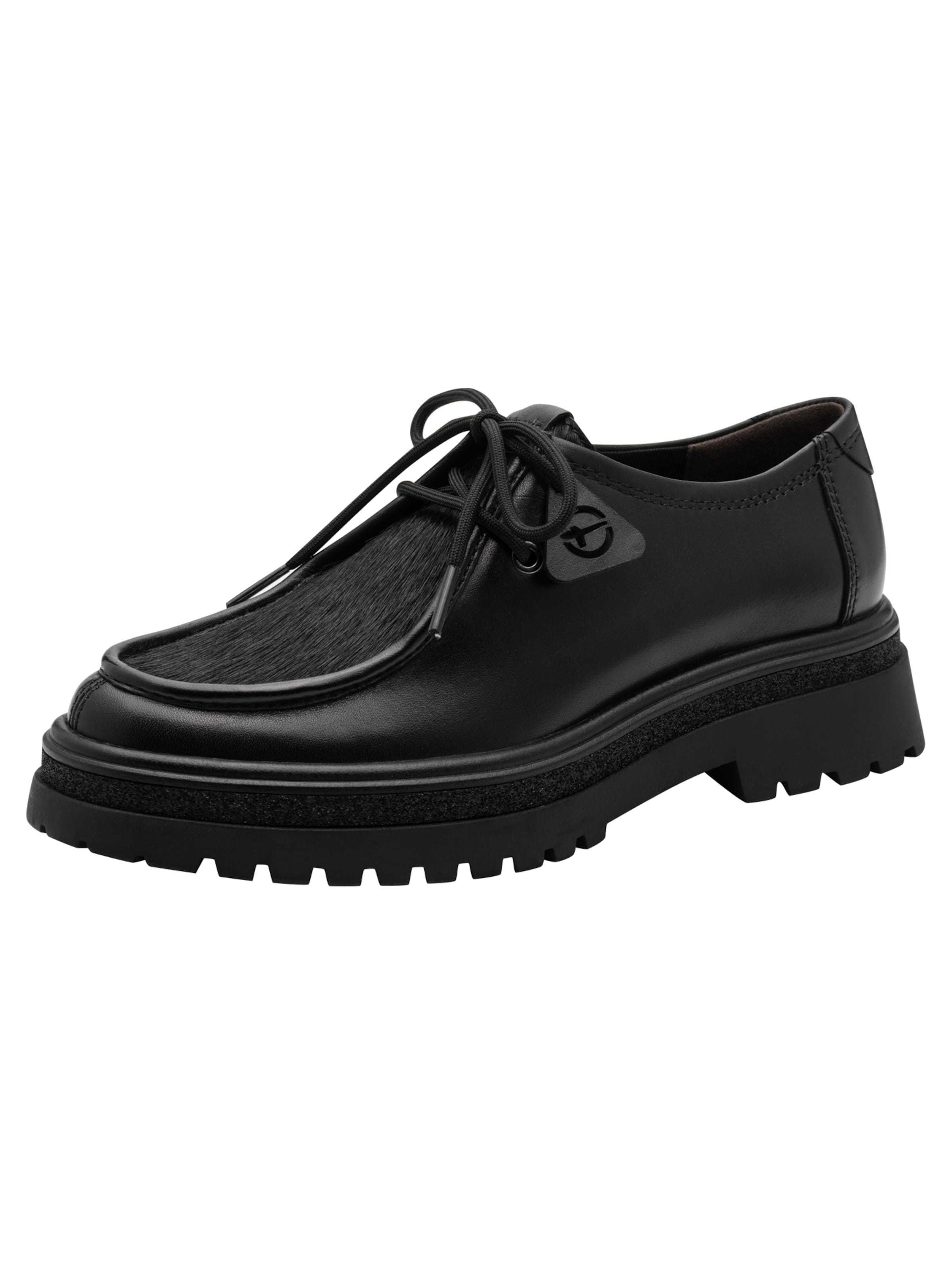 Chaussure à lacets Tamaris en noir : devant