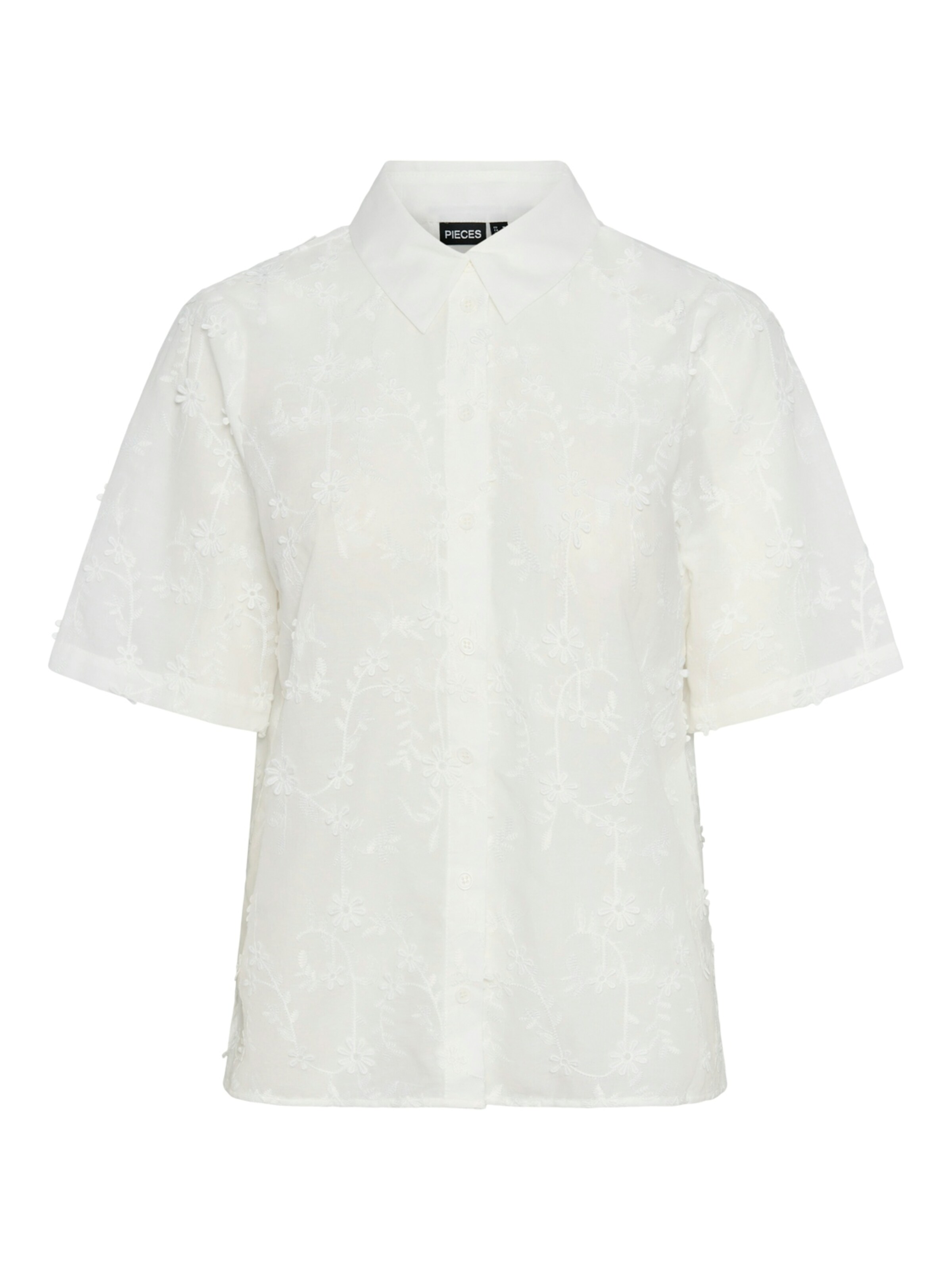 PIECES Pluus 'Nolax', värv valge: eest vaates