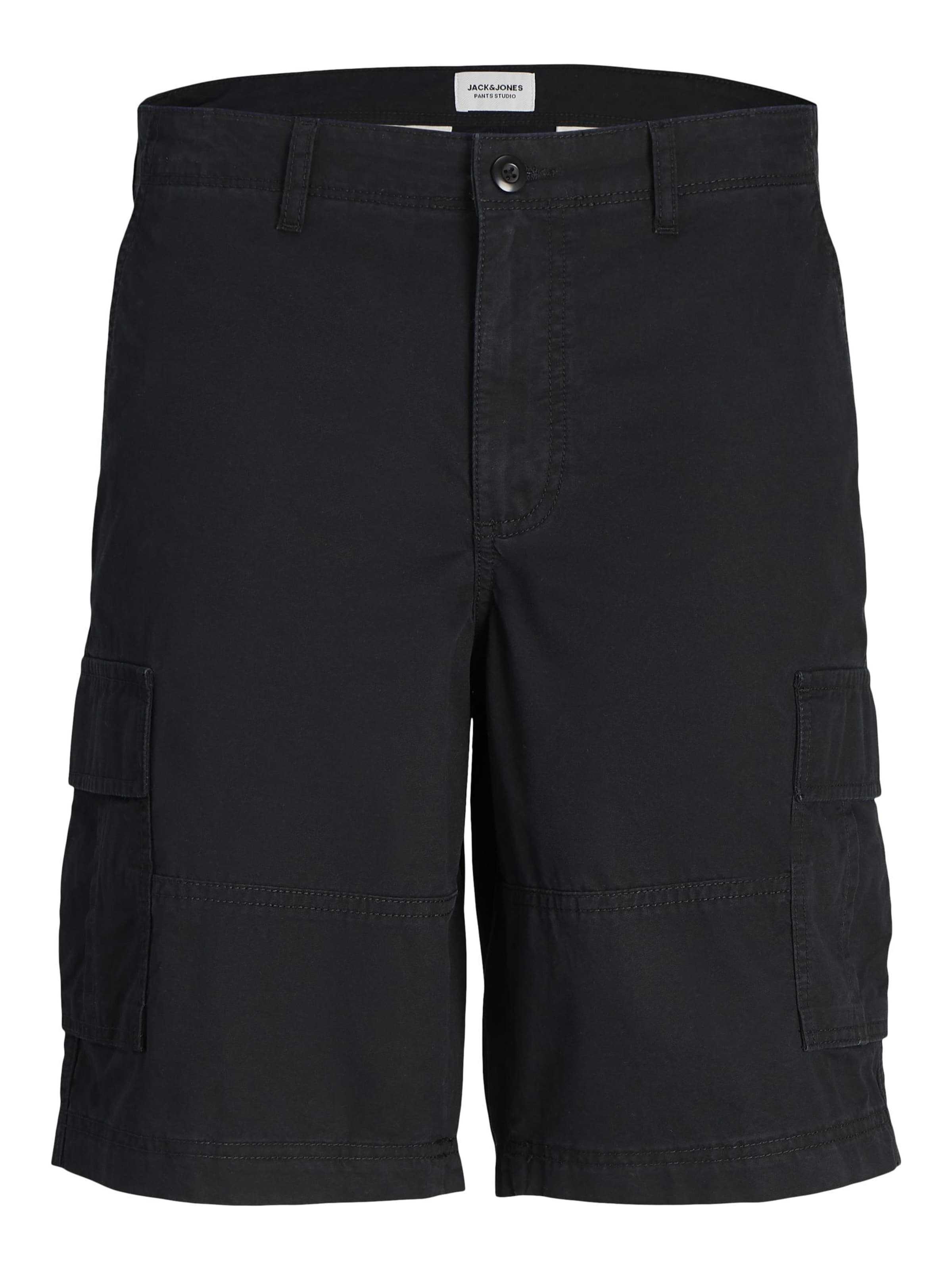Pantaloni cu buzunare JACK & JONES pe negru, Vizualizare produs