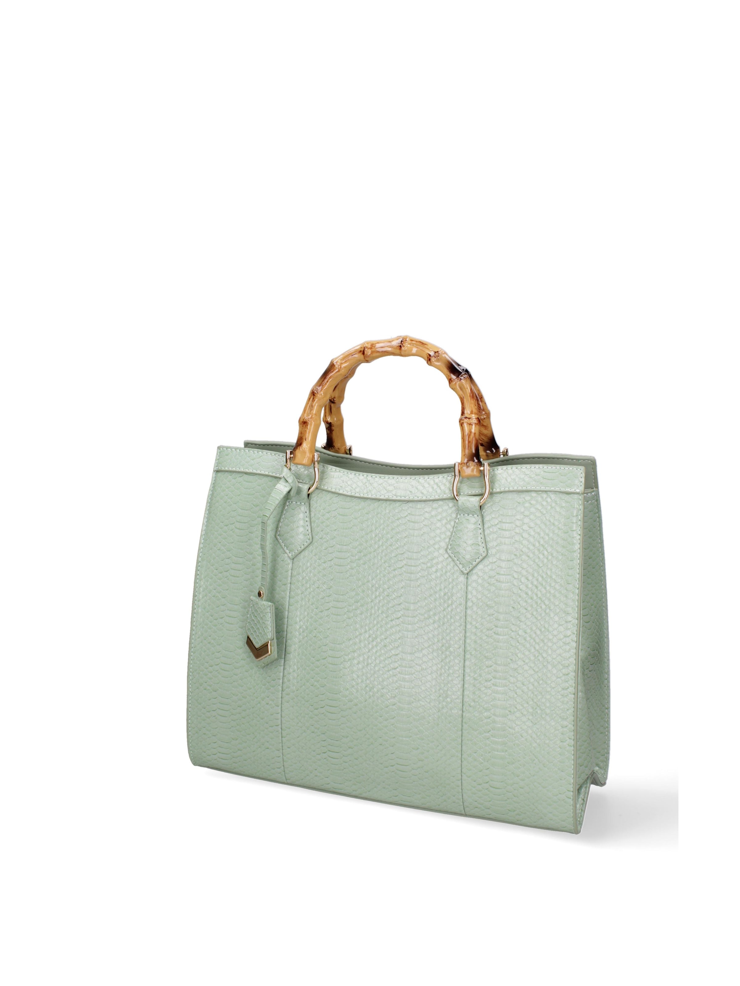 Borsa a spalla 'Borsa a Spalla Donna Ecopelle Vegana con Manico Bambù' di Diana&Co. in verde
