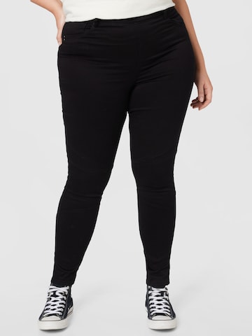 ONLY Curve Skinny Farkkuleggingsit 'ROYAL' värissä musta: edessä