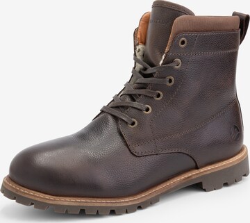 Travelin Lace-Up Boots 'Steinkjer ' in Brown: front