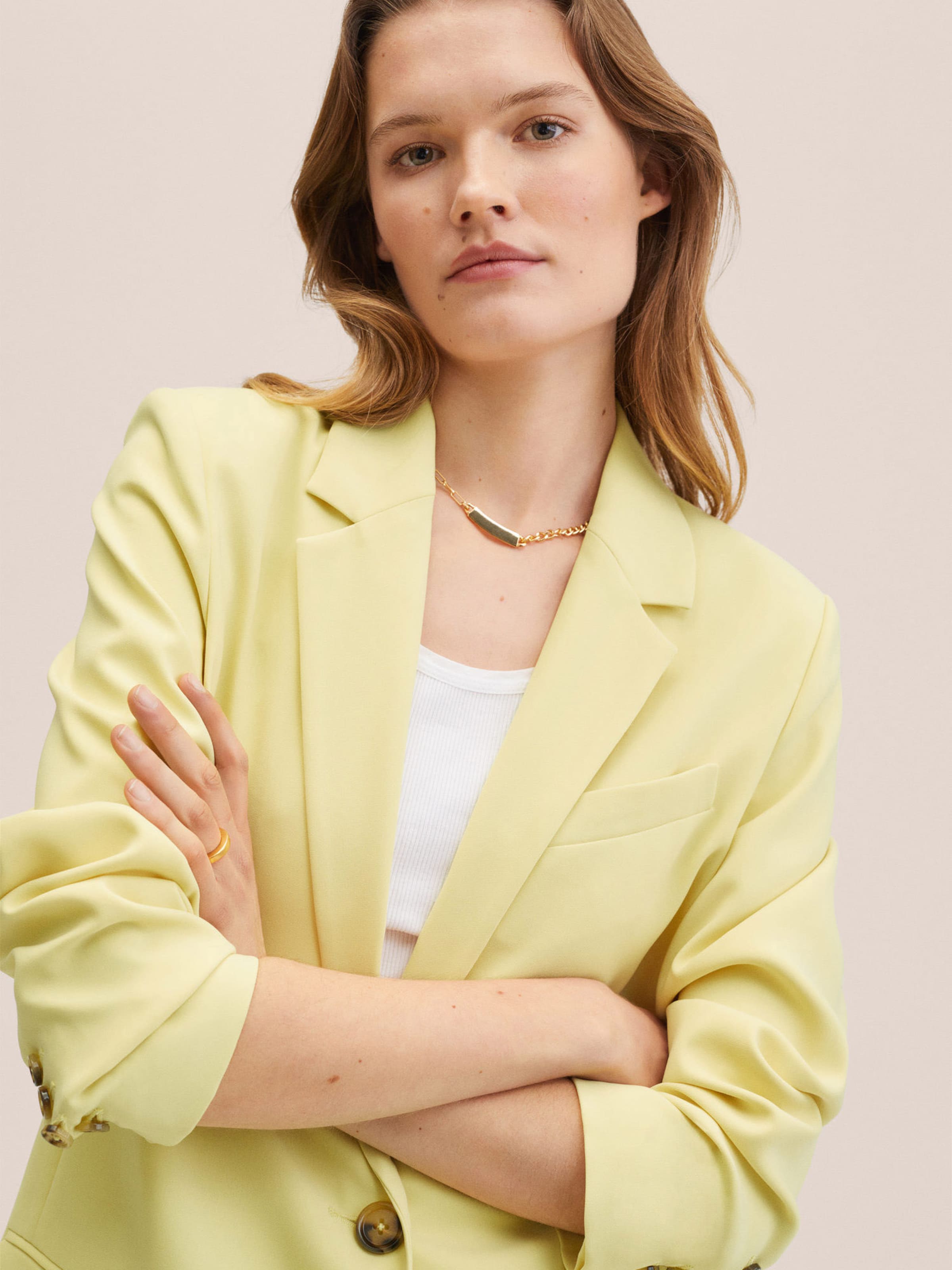 MANGO Blazer Paula in Lemon Yellow ABOUT YOU