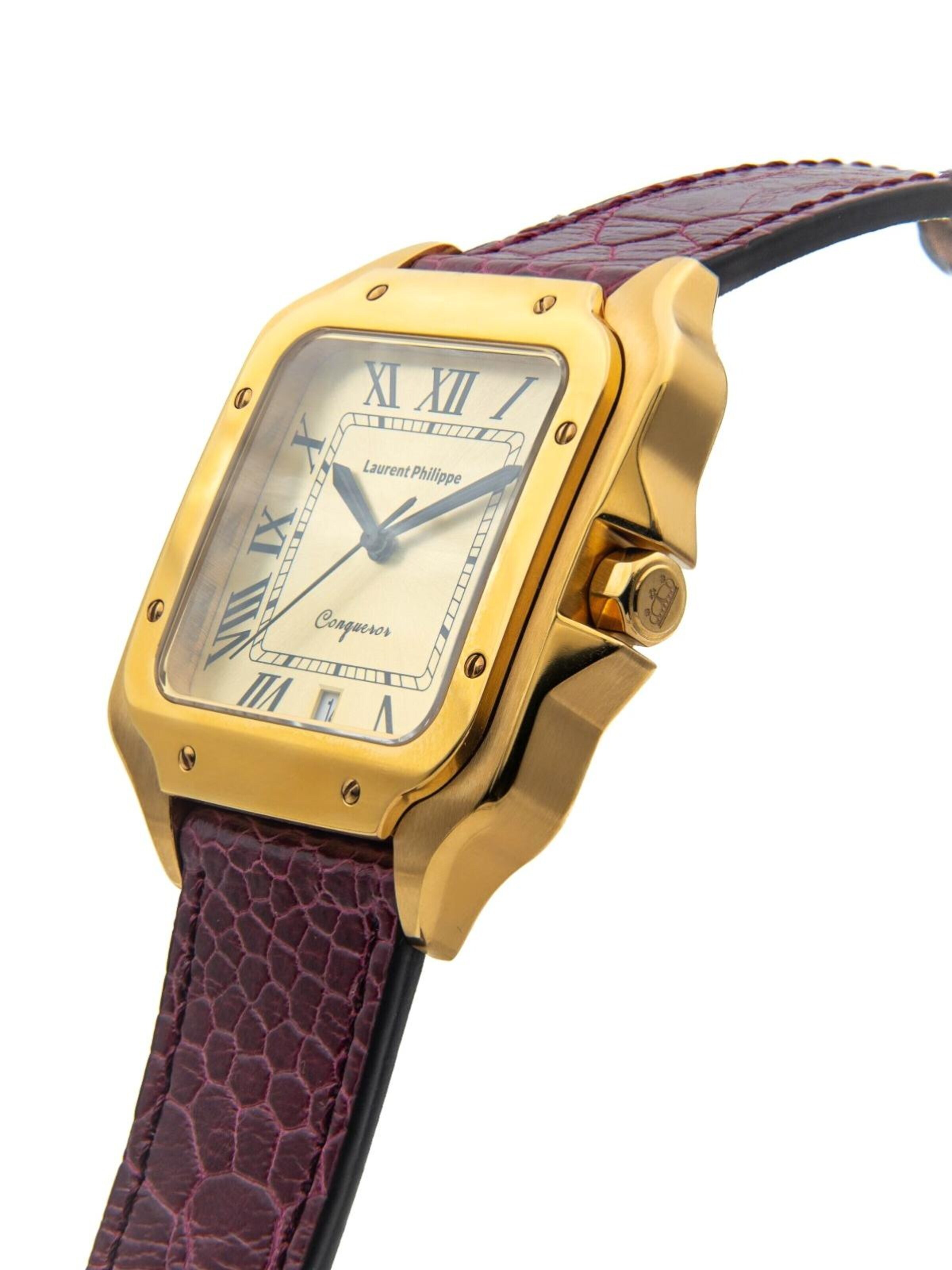 Laurent Philippe Analoog horloge 'Conqueror The Golden Eye – Dark Orchid' in Lila