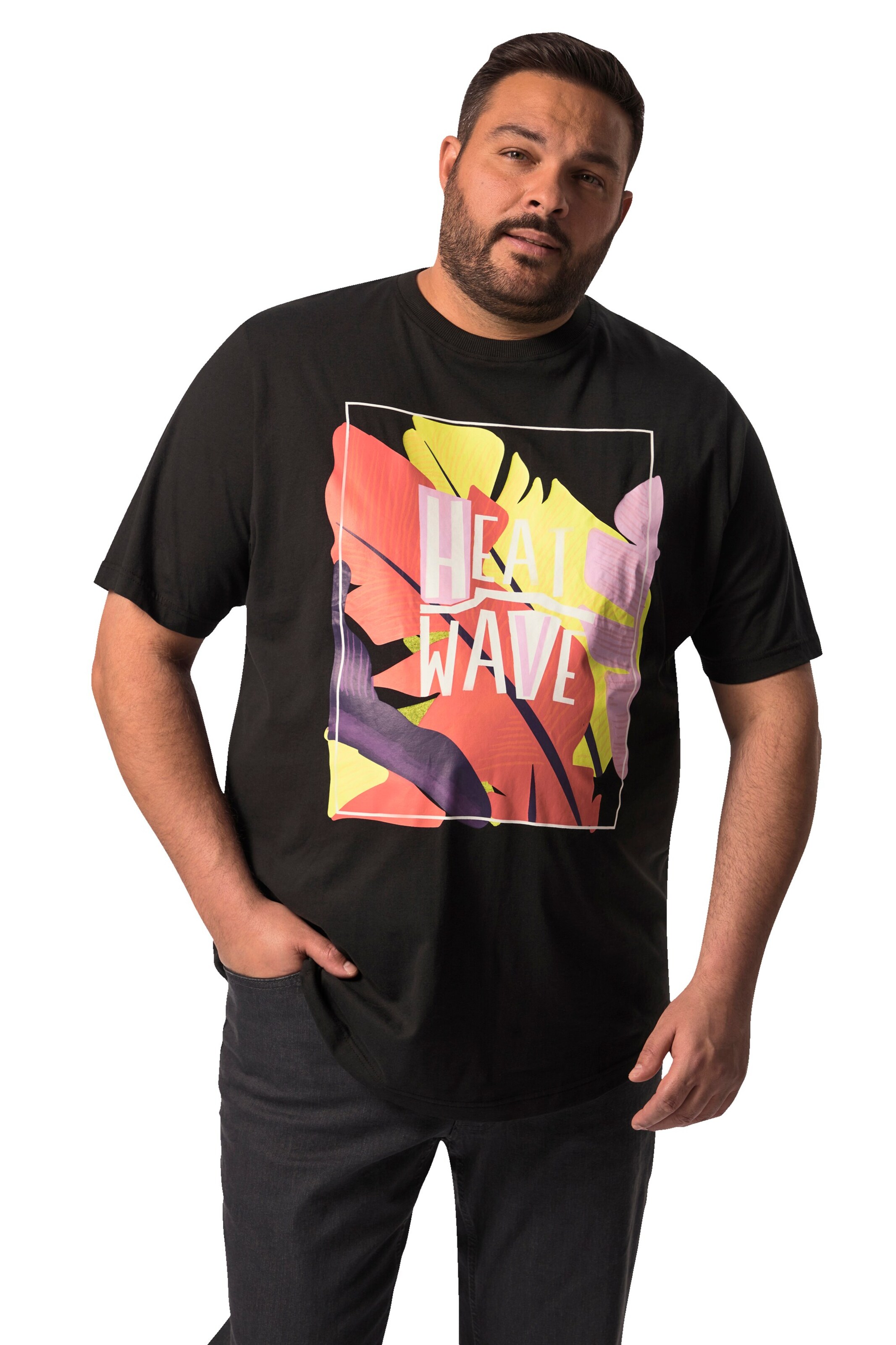 T-Shirt Men Plus en noir : devant